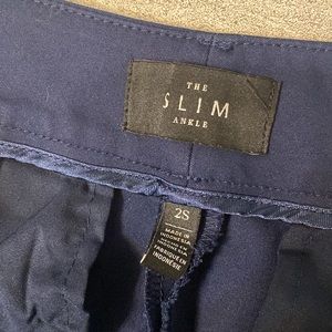 WHBM navy slim pants